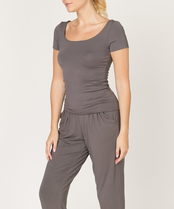 Fabina Bamboo Double Layered Cap Sleeve Top