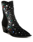 Starlit Multi Color Stones Embellished Boots