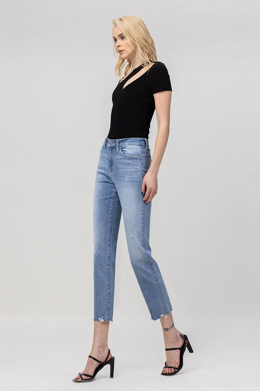 Flying Monkey High Rise Crop Straight Jean - Online Only