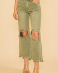 Annie Wear Distressed Raw Hem Jeans