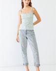 Le Lis Heathered Ribbed Adjustable Strap Cami