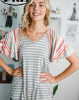 e Luna PLUS Multi Striped Jersey Top