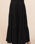 Mittoshop Tier Detail Smocked Elastic Waist Wide Leg Pants