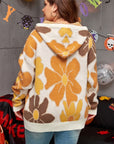 Women Knitted Drawstring Hooded Plus Size Sweater