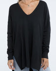 ZENANA Hi-Low Hem Front Seam Sweater