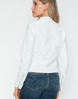 Snobbish PU Leather Zip Up Jacket with Pockets