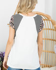 e Luna Animal Mixed Colorblock Top