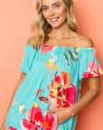 e Luna PLUS Floral Off Shoulder Top