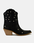 Beast Fashion Faux Leather Star-Shaped Cutouts Point Toe Boots