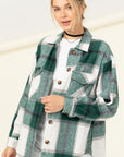 HYFVE Effortless Ease Plaid Print Shacket - Online Only