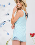 Celeste Full Size Back Contrast Bow Tie Tank