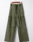 Mineral Wash Tiered Drawstring Wide Leg Pants
