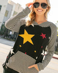 e Luna Print Strip Mixed Sweatshirts