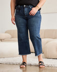 RFM Full Size Tummy Control High Waist Raw Hem Jeans