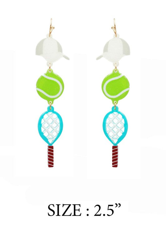 Sports Ball Uniform Acrylic Drop Hook Earrings - Online Only