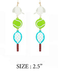 Sports Ball Uniform Acrylic Drop Hook Earrings - Online Only