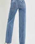 RISEN Full Size High Rise Straight Leg Jeans with Pockets