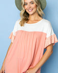 e Luna PLUS Solid Striped Baby Doll Top