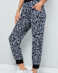 Celeste Full Size Leopard Contrast Sweatpants