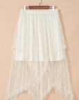 Lace Cascading Tiered High Waist Maxi Skirt