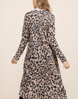 Celeste Full Size Leopard V-Neck Long Sleeve Cardigan