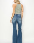 RISEN Full Size High Rise Front Seam Detailed Flare Jeans