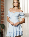 One and Only Collective Off Shoulder Ruffle Mini Dress - Online Only