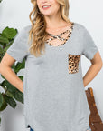 e Luna PLUS Animal Print Basic Top