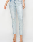 Risen Full Size High Rise Distressed Skinny Jeans