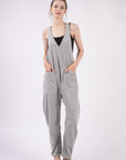 VERY J  Plunge Sleeveless Jumpsuit with Pockets