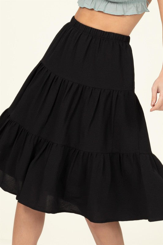 HYFVE Call It a Day Tiered Midi Skirt