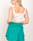 VERY J Crossover Waist Active Skirt with Short Liner