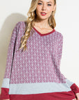 e Luna Aztec Monogram Colorblock Tunic