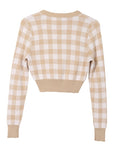 Lilou Long Sleeve Gingham Pattern Cardigan