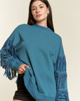 Plus Jade By Jane Studded Fringe Sleeve Top