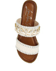 Shellfish Raffia Slip On Sandals