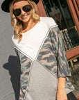 e Luna PLUS Camo Color Block Top