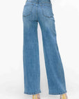 bytos Full Size High Rise Wide Leg Jeans with Pockets