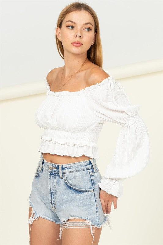 HYFVE Dipped in Sugar Flounce Hem Blouse - Online Only