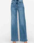 bytos Full Size High Rise Wide Leg Jeans with Pockets