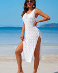 Side Split Crochet Coverup Long Beach Dress