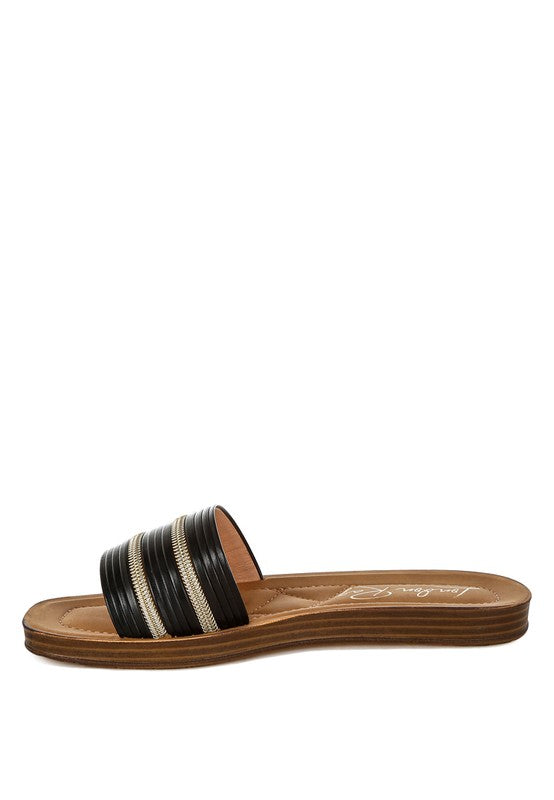 Zosaya Faux Zipper Detail Slip Ons
