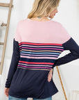 e Luna PLUS Stripe Mix Colorblock Top