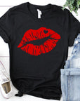 Red Lips Valentines Graphic Tee PLUS