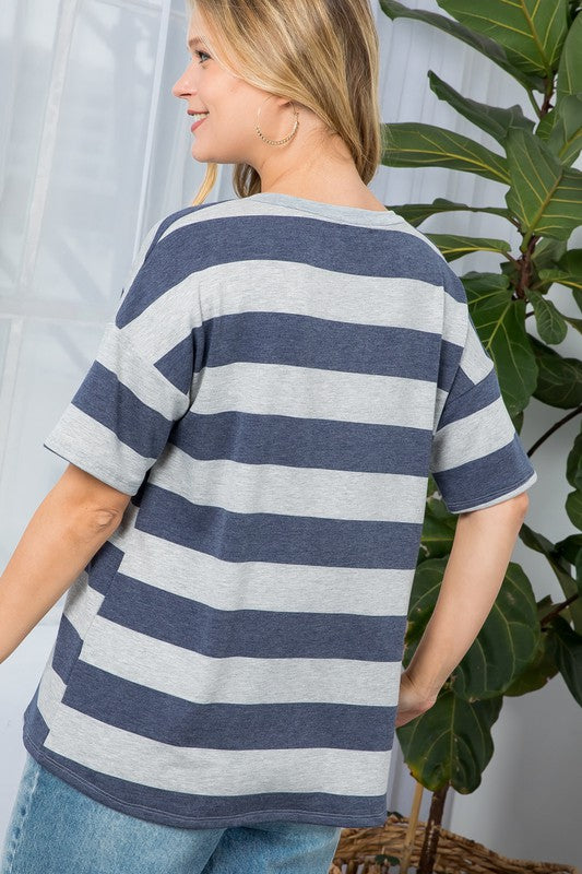 e Luna Striped Basic Top