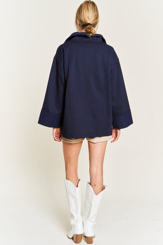 Jade By Jane High Collar Oversized Knit Top