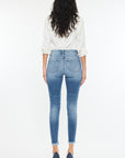 Kancan High Rise Frayed Ankle Skinny Jeans