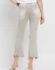 Lovervet Distressed Raw Hem Cropped Flare Jeans