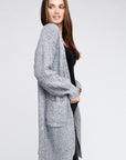 BiBi Twist Knitted Open Front Cardigan With Pockets