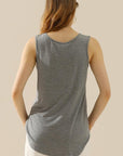 Ninexis Full Size V-Neck Curved Hem Tank